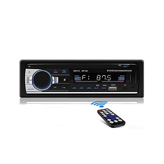 Radio en Coche Autoradio Bluetooth Manos Libres, Lifelf Radio 1 DIN Estéreo  4 x 65 W Receptor de Radio para Coche con Reproductor de MP3, Control  Remoto WMA FM, Dos Puertos USB (