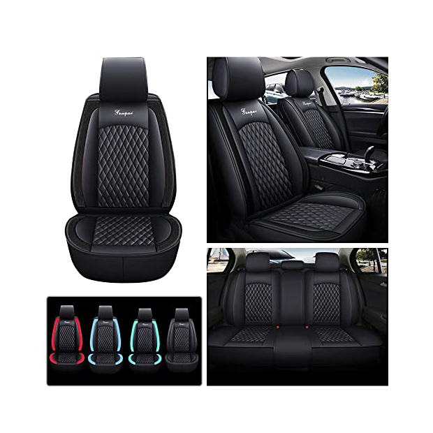 Upgrade4cars Funda Volante Coche Universal Negro Rojo Poli Piel