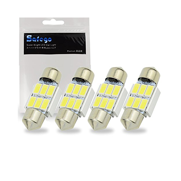 Safego Luz de matrícula LED para Coche Lámpara Número Placa Luces