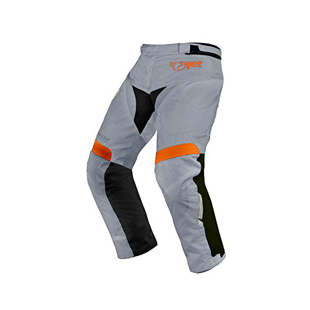 , Negro L JET Pantalones de moto motocicleta textiles impermeable con armadura Zipper 50 Largo/Cintura 34 Longitud 34