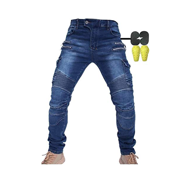 Pantalon Moto Hombre, Pantalon Moto para Invierno y Verano, Pantalones Moto  Hombre con Protecciones, Resistente al Agua y al Desgarro, Pantalón Moto  Hombre, Azul Pantalon Vaquero Moto,S : : Coche y moto