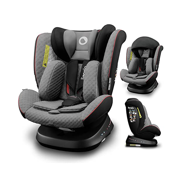 Reebaby Silla de Coche Giratoria 360º con ISOFIX, Top tether, Grupo  0+/1/2/3 (0~-6kg), Aprox. 0-12 años : : Bebé